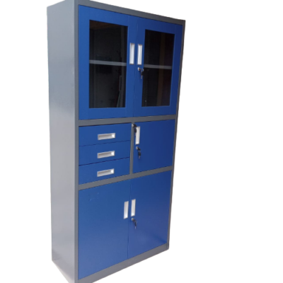 2-Door metallic office cabinet (Blue color) with some lockable drawers