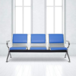 Blue Padded Waiting Bench