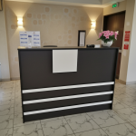1.2-meter modern reception counter with sleek design and professional finish