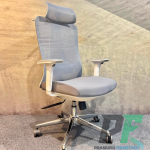 High Back White Grey Mesh Office Seat