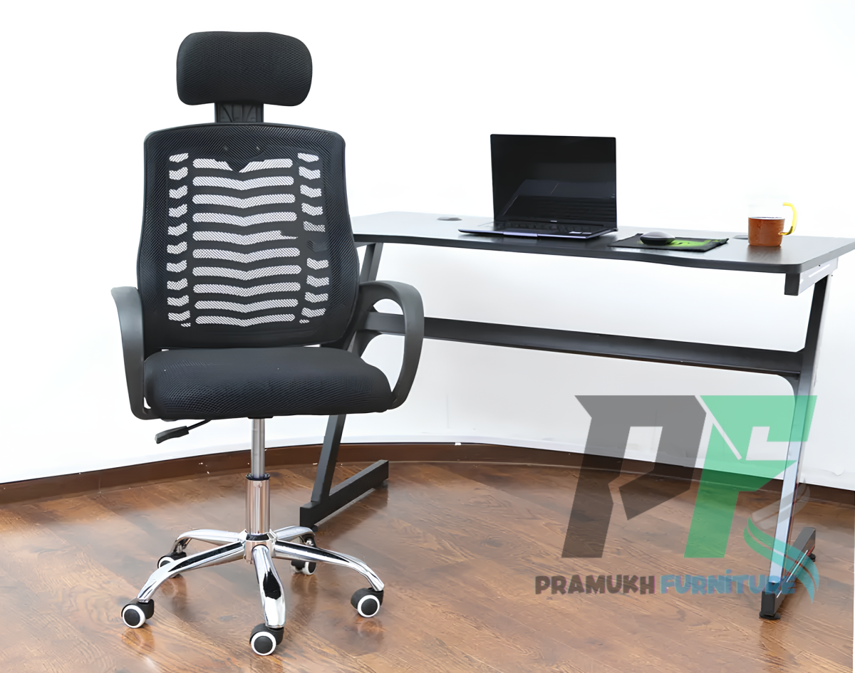 Headrest Mesh Office Chair - Pramukh Furniture