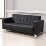 Black 3-Seater Office Sofa