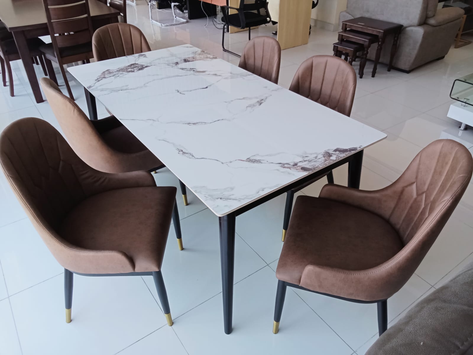 6-Seater Marble Dinning Set