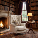 Beige Wingback Accent Chair