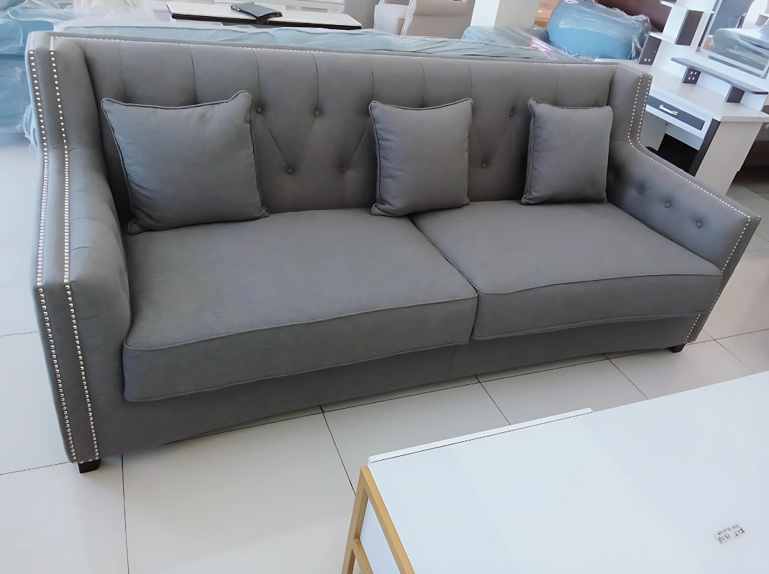 Modern Grey Fabric Sofa Set - Image 4