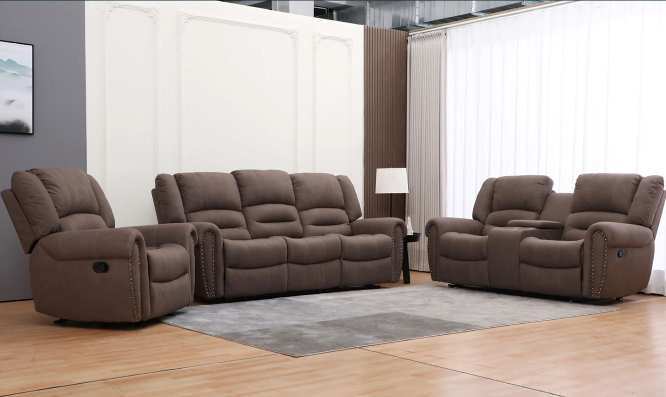 Brown 6-Seater Recliner Sofa - Image 2