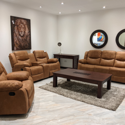Brown 6-Seater Recliner Sofa
