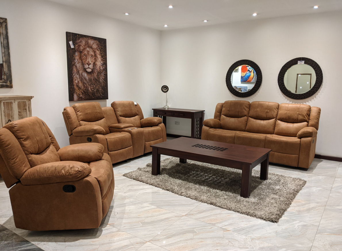 Brown 6-Seater Recliner Sofa