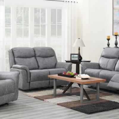 Sliver Grey Recliner Sofa Set