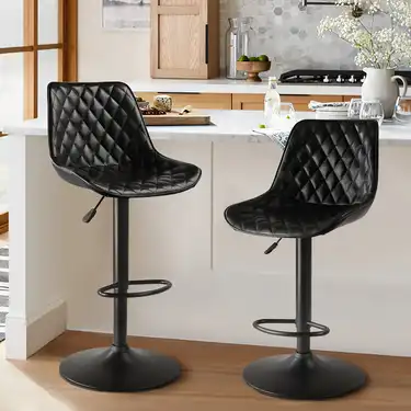 Black Height Adjustable Barstool - Image 2