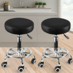 Black Swivel Leather Barstool