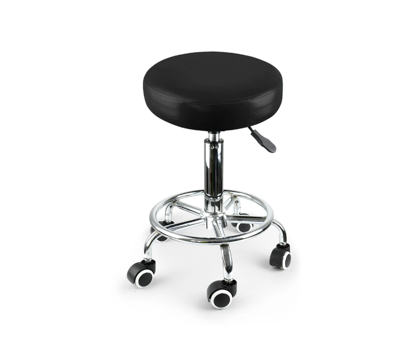 Black Swivel Leather Barstool - Image 4