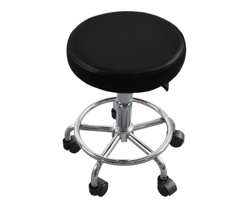 Black Swivel Leather Barstool - Image 5