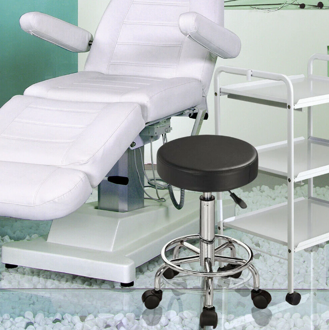 Black Swivel Leather Barstool - Image 6