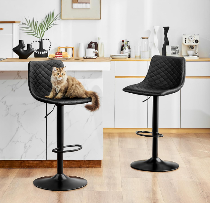 Black Height Adjustable Barstool - Image 4
