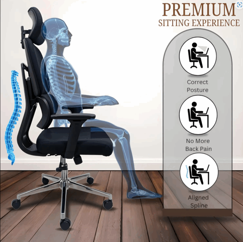 Modern Ergonomic Lumbar Support Office Chair - Pramukh Furniture