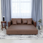 Stylish sofa bed with comfortable cushioning and fold-out design