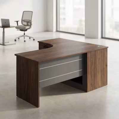 1.6m curved office desk with modern ergonomic design