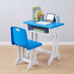 Blue kids desk and chair set with ergonomic design