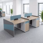 4‑Way office workstation with modern design and spacious layout