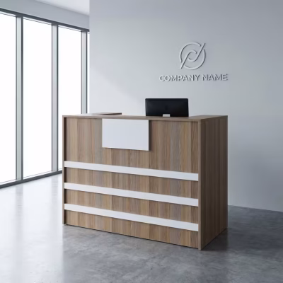 1.2m office reception desk with modern design and compact layout