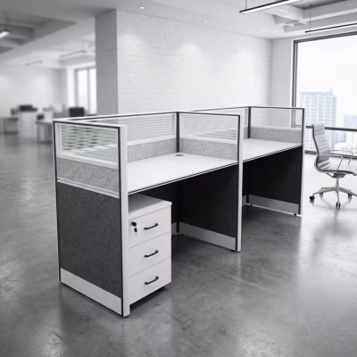 2‑way office workstation with modern design and dual desks