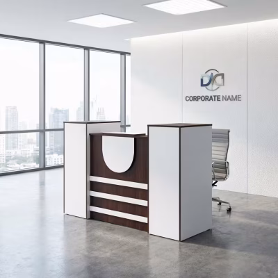 1.6m office reception desk with modern design and spacious layout
