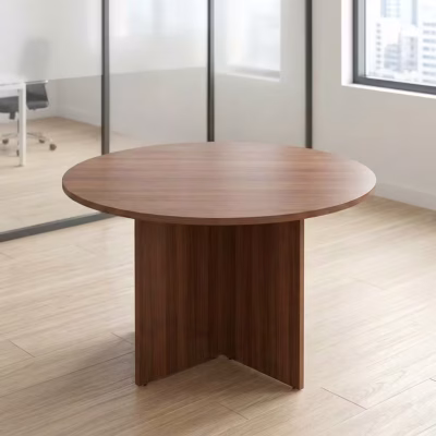 Round meeting table with modern design and spacious layout