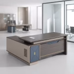 Modern executive office desk with sleek design and spacious surface