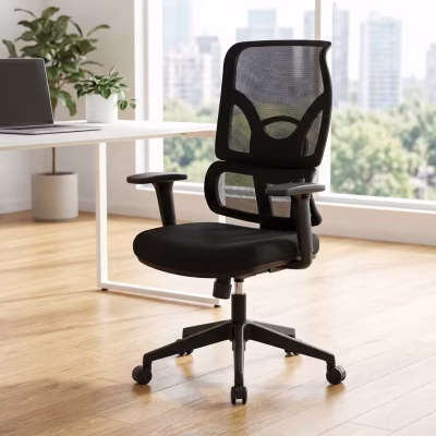 Orthopedic mesh office chair with ergonomic design and cushioned seat