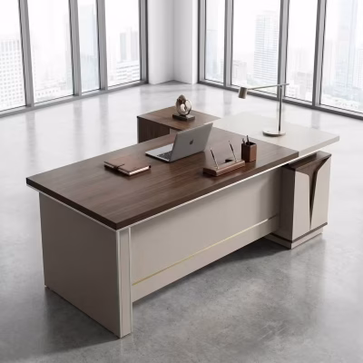 1.8M executive office desk with spacious surface and modern finish