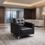 1-seater office sofa with cushioned seat and modern design