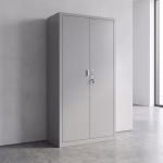 Full metallic office filing cabinet with lockable compartments and sleek finish