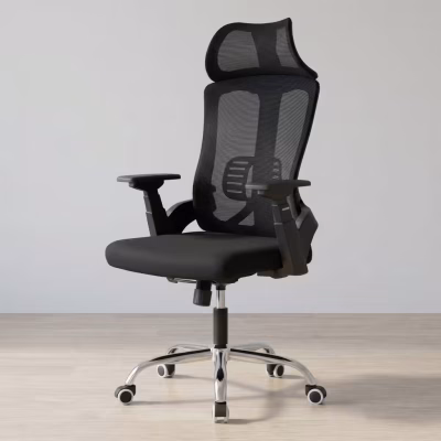 Orthopedic mesh office chair with lumbar support and adjustable features