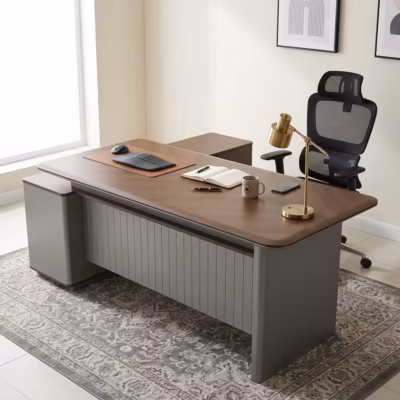 1.8M executive office desk with modern finish and integrated storage