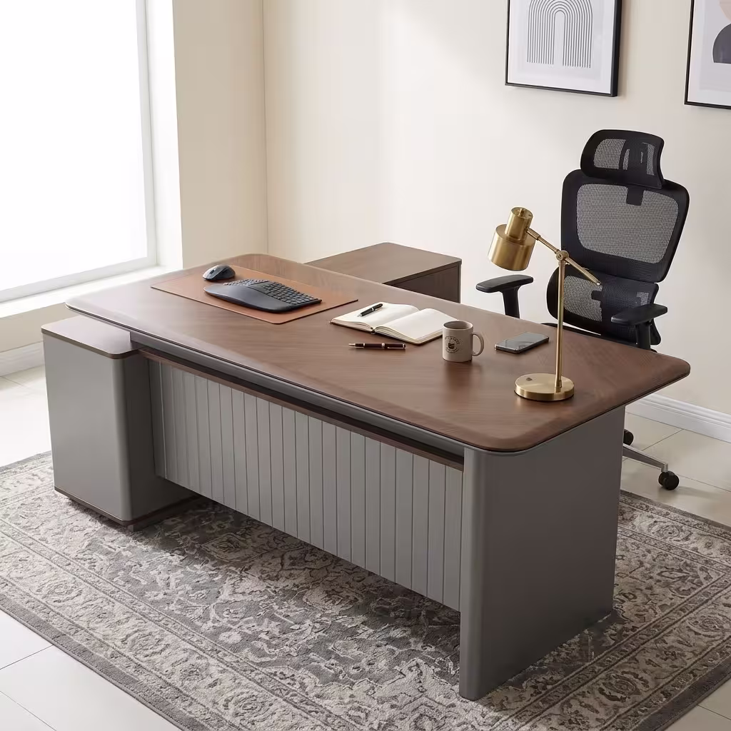 1.8M executive office desk with modern finish and integrated storage
