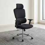 Orthopedic office chair with cushioned seat and knob-adjustable backrest