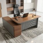 1.6M executive office desk with modern finish and integrated storage