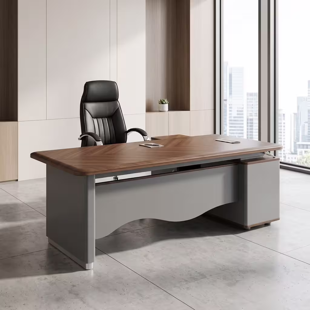 2m large executive office desk with polished finish and spacious layout