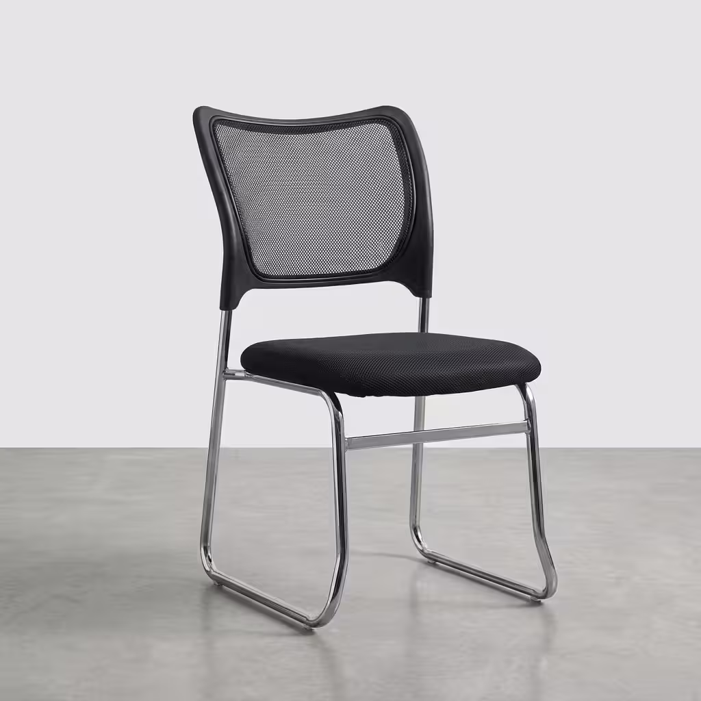 Premium black leather swivel office chair designed for executive offices. Features cushioned comfort, ergonomic design, swivel function, and durable chrome base for modern workspaces.