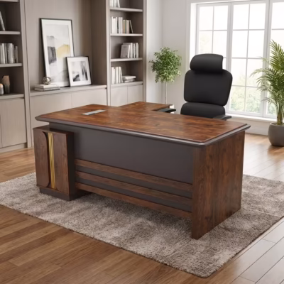 1.8M executive office desk with polished finish and spacious layout