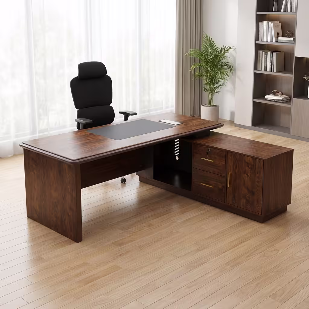 1.8M executive office desk with polished finish and spacious layout