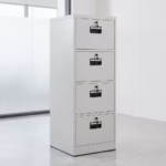4-drawer office filing cabinet with lockable drawers and sleek finish
