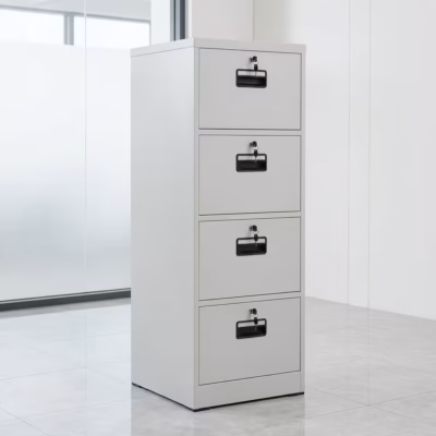 4-drawer office filing cabinet with lockable drawers and sleek finish