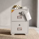 2-drawer Diplomatic fireproof safe with digital keypad and key locks