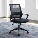 Swivel mesh office chair with cushioned seat and adjustable features